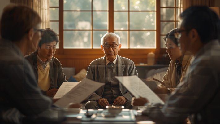 ご家族と一緒に、これからのことを話しているところ